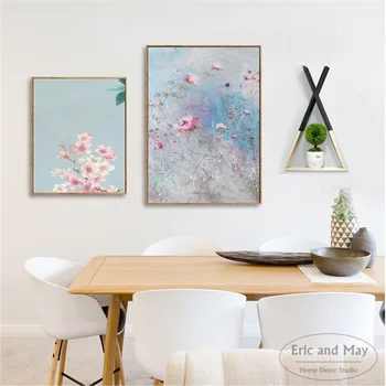 Little Cherry Blossom Lotosové Kvety Plátno Na Maľovanie Na Stenu Umenie Nordic Výzdoba Domov Moderné Plagát Na Obývacia Izba Vytlačiť Obrázok