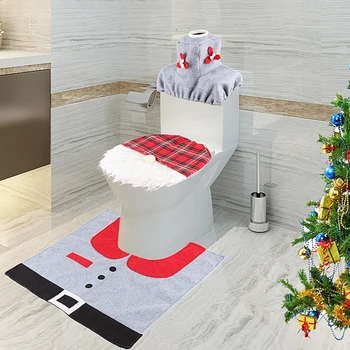 Vianočné Closestool Kryt Santa Claus Wc Sedadlo A Tkaniva Kryt Nastaviť Vianočné Ozdoby Pre Kúpeľňa Mat Kúpeľa