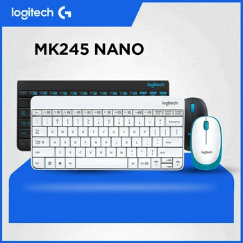 Logitech MK245 USB Nano Mini Bezdrôtové Herné Klávesnice Nastavte 1000DPI Ergonomická Myš Kombá, Nastavený pre Notebook Notebook Home Office