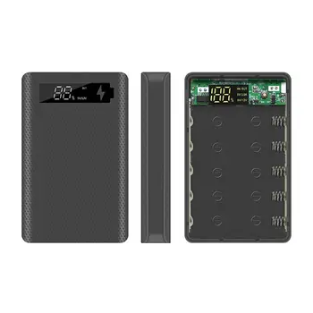 QC3.0 PD LCD Displej DIY 5x18650 Batérie Prípade Power Bank Shell Rýchle Nabíjanie Box 24BB