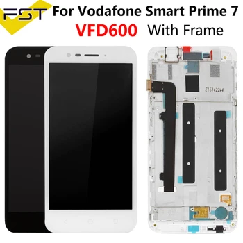 Čierna/Biela Pre Alcatel Vodafone Smart Prime 7 VFD600 LCD Displej Dotykový Telefón Digitalizátorom. Montáž S Rámom+Nástroje