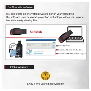 SanDisk USB Flash Disk 128 GB USB 2.0 64 GB 32 GB, 16 GB Memory Stick Mini Pero Jednotky Podporu Úradné Overenie doprava zadarmo