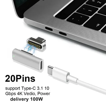 Magnetické USB typu C Adaptér USB 3.1 10 Gb/s PD,100W Rýchle Nabíjanie-4K @60 Hz (Vysoké Rozlíšenie) Kompatibilný