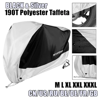 Silver Black 190T Prachu UV Protector Slnka, Sneh, Dážď Dôkaz Nepremokavé Motocykel Zahŕňa Pokrytie Kabát M L XL XXL XXXL D45
