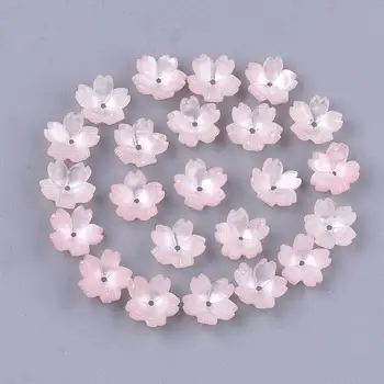 20pcs Živice 5-Petal Sakura Kvet Perličiek Čiapky Dištančné pre Šperky diy, Takže Zistenia Príslušenstvo 10.5x11x4.5mm, Diera: 1 mm