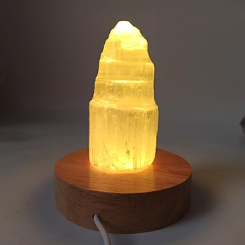 10 cm Prírodné kremeň selenite lampa reiki liečenie Svadobné dekorácie domova minerálne vzor