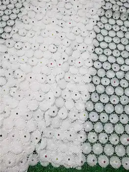 Priateľská Guipure čipky Veľmi Mäkké Afriky Eembroidery Kábel Textílie s korálkami Nigérijský Oslava čipky
