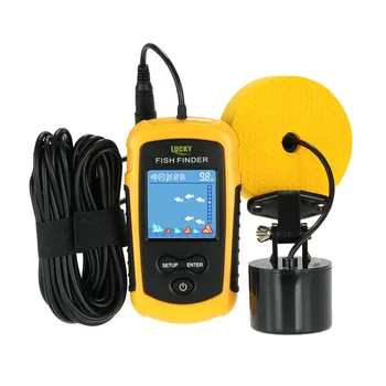Šťastie FFC1108-1 Prenosné Sonar Hlbšie Ryby Finder 100M rybárske Alarm Nepremokavé Fishfinder TN/Anti-UV LCD farebný Displej RU SK