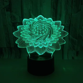 Nový Lotus 3d Led Lampa Tvorivé Ploche Usb Led Nočné Svetlo Farebné Lotus 3d Led Nočné Lampy Vianočné dekoratívne osvetlenie