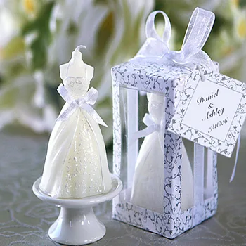50pcs svadba nevesta šaty sviečka prospech svadobné darčeky pre hostí svadobný suveníry