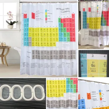 Nové Periodickej Tabuľke prvkov, Nepremokavé Sprchový Záves 12 Háčiky Kúpeľňa Textílie 3D Tlač Sprchový Záves Kúpeľ Kúpeľ opony
