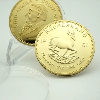 5 ks/veľa 1967 Južná Afrika Krugerrand kovu, pozlátené mince jednu uncu Kolo Suvenír Mince Zber Hranie