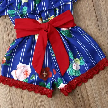Roztomilé Dieťa Dieťa Dieťa Dievča Oblečenie Kvet Dieťa Romper Jumpsuit Šortky Oblečenie Oblečenie