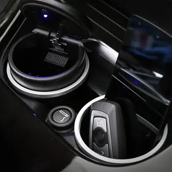 Nový Príchod Kvalitné Auto Odnímateľný Popolník Dizajn Popolník Úložný Box 2-v-1 LED Nočné Svetlo Popolník s Vekom, Rýchle dodanie