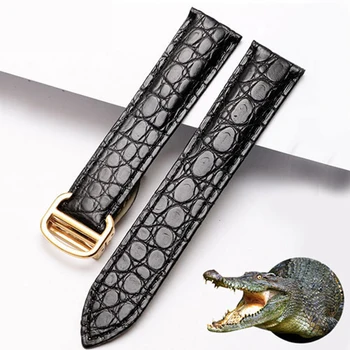 Kvalita Krokodílej kože watchband čierny hnedý, ružový náramok pre mužov a ženy prispôsobenie Nádrž Londýne SÓLO sledovať reťaz
