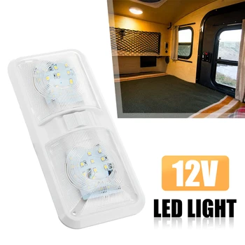 Auto Camper Lampa RV LED Svetelné Dvojité Dome Svetlo Camper Trailer Morských Stropné Svietidlá 12V 800lm 6000-6500K Lodi, Príves