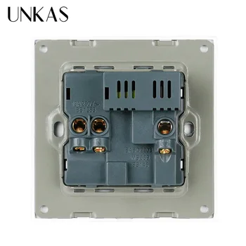 UNKAS Výstup 5V 2.1 Krištáľové Sklo Panel 3 Otvor UK štandardnej elektrickej zásuvky Moduláciou S USB zásuvky nabíjaciemu Portu Pre Mobile