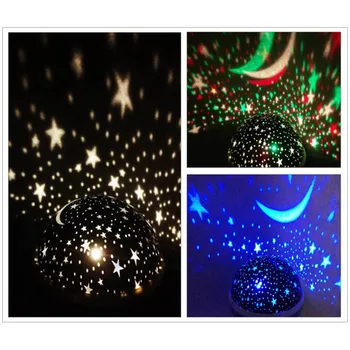 Rotujúce Hviezdy Projektor LED Novinka Spánku Svetlo Osvetlenie Mesiac Hviezdne Nebo Deti Noc nabíjateľná Núdzové Projekčnej Lampy