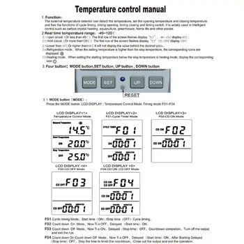 Digitálny Termostat Regulátor Teploty Zásuvky Zásuvky 16A s Časovač Senzor K4UF