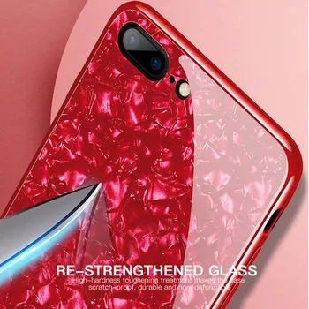 Kryt pre iPhone8 Sklo puzdro pre iPhone 8 puzdro pre iphone 8 7 Plus Luxusný Ochranný Zadný Kryt Ružový Shockproof pre iPhone 7 8