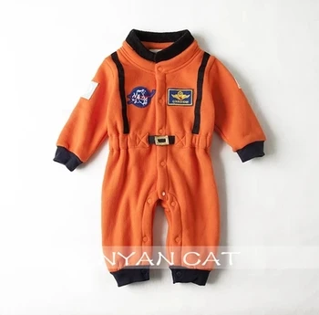 V Pohode Baby Chlapci Kostýmy Orange Astronaut Štýl Romper Detské Kostýmy Novorodenca Skafander Dlhý Rukáv Jumpsuit Výšivky Oblečenie