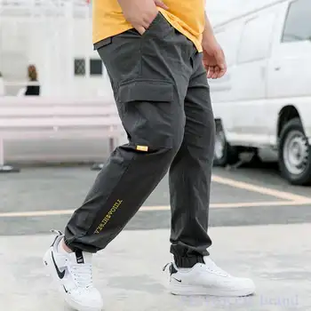 Letné bežné nohavice mužov plus veľkosť členok-dĺžka nohavice pánske módne vrecká zblízka športové nohavice tenké 7XL 8XL 9XL Cargo Nohavice