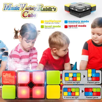 Hudba Kocka Magic Cube Elektronické Hračky Skosenie Kocka Premenlivé Inteligentné Puzzle s Led Svetlom Proti Stresu Cube Puzzle