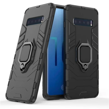 Armor Shockproof obal Pre Samsung Galaxy S9 S8 Plus A750 A9 2018 Kovové Magnet Prípade Krúžok Držiak Prípade Galaxy Note 9 J4 plus Kryt