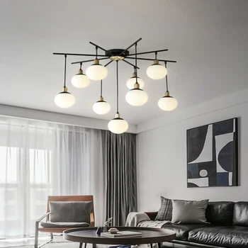 Moderné závesné svietidlo sklenenú guľu svetla magic bean lustre Nordic dizajnér osobnosti tvorivý LED lesk na obývacia izba