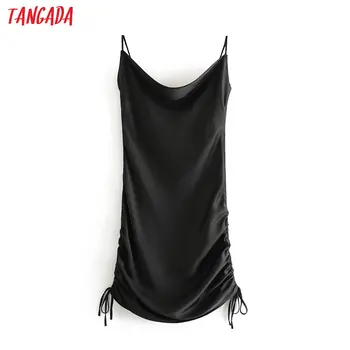 Tangada 2020 módne ženy pevné mini šaty popruh upraviť Dámy bez rukávov skladaný party Šaty Vestidos 3H439