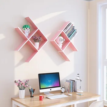 Výtvarné spracovanie stenu úložný stojan stabilný nosné kreatívne domáce knihy kvetináč polica masívneho dreva minimalistický organizátor