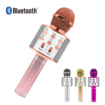 Bluetooth Karaoke Mikrofón, Bezdrôtový Mikrofón Professiona Reproduktor Ručné Microfone Hráč Spev Záznamník Mic