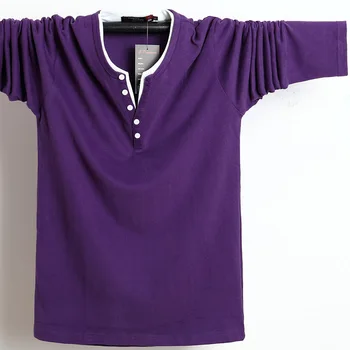 2020 Nové Jesenné Zimné pánske Dlhý Rukáv T-Shirts Plus Veľkosti 4XL 5XL 6XL jednofarebné Tričko Bavlna Nadrozmerná T-shirt Muž Veľká Veľkosť Čaj