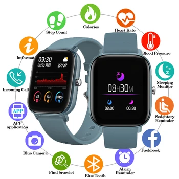 Nové P8 plne Dotykový Displej Smart Hodinky Muž Fitness Tracker Kalórie Monitor Bluetooth Hudbu, Pozerať 1,4 palca Smartchwatch android Wome