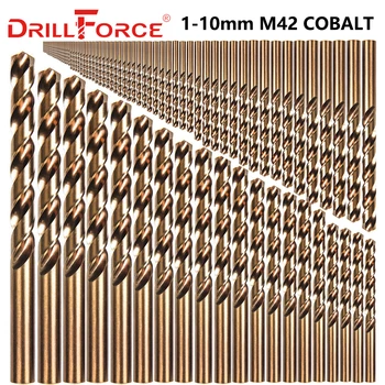 Drillforce 91PCS 1-10 MM M42 8% Kobaltu Drill Bit Nastavený,HSS-CO Vrtákov na Vŕtanie na Kalená Oceľ, Liatina a Nerezová Oceľ