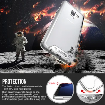 TOIKO Chiron Transparentné puzdro pre Samsung Galaxy A8 Plus A8+ 2018 Shockproof Soft Shell TPU Pevného PC Hybrid Ochrana Zadného Krytu