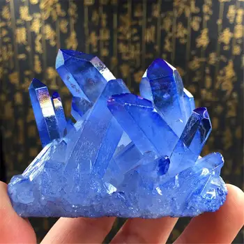 Prírodné Modré Klastra Crystal Klenot Kameň Liečivých Minerálnych Vzor Reiki Zbierať domov stôl dekor