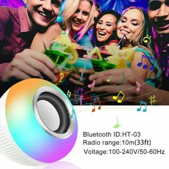 RGB Bezdrôtové Bluetooth Reproduktor LED Žiarovka Svetla, Hudby, Hranie Lampa Diaľkový ovládač pre Smart Home Led Hudba Noc Žiarovka E27 12W