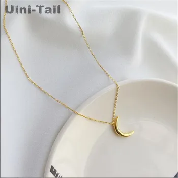 Uini-Chvost horúca novinka 925 sterling silver jednoduché zlato mesiac náhrdelník kórejský módne príliv prietok vysokej kvality študent šperky ED292