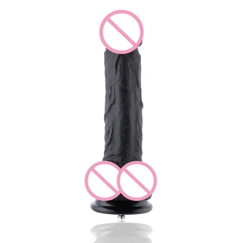 Hismith realistické dildo S prísavkou sex stroj príslušenstvo Flexibilné Čierne Dildo KlicLok Konektor sexuálne hračky, Silikónové dilda