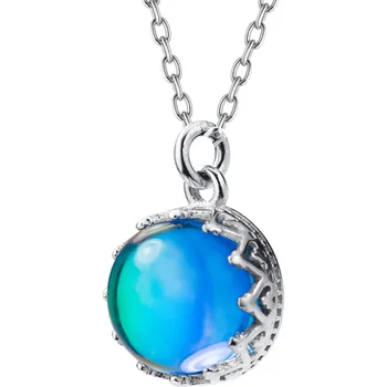 CHOZON 10 mm Reálne 925 Sterling Silver Módne Šperky Modrá Aurora Lesa Náhrdelník Halo Crystal Rozsahu Svetlo Prívesok