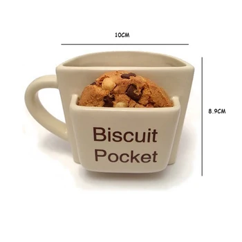 Transhome Tvorivé Káva Hrnček S Biscuit Cookie Dezert Vrecku Vtipný Hrnček Keramické Hrnčeky Na Kávu, Čaj Pohára Cestovných Šálku Kávy