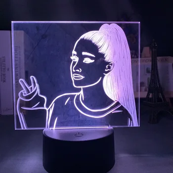 Spevák Ariana Grande Led Nočné Svetlo pre Fanúšikov Domáce Dekorácie Nočného Usb Batérie Led Farebný Akryl 3d Lampa Dropshipping