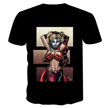 Joker Sexy Harley Quinn Série Tlačených 3D T-shirt Okrúhlym Výstrihom, Krátky Rukáv Ženy Tees Mužov Bežné tričká Topy Pohode Streetwear