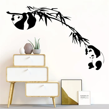 Kreatívne Čínska Panda Bambusu Samolepky Na Stenu Spálne Škôlky Domova Cartoon Vinyl Stenu Diy Nástenné Art