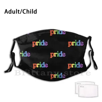 Pride Retro Gay Pride Umývateľný Dospelých, Deti Filter Úst Maska Pride Vlajka Queer Lgbtq Gay Retro Lesbické Rainbow Vintage Núdzi