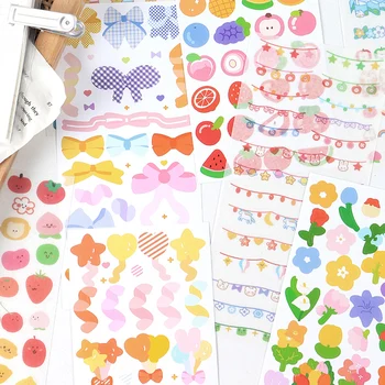 16packs/VEĽA rainbow rokov série papiernictvo nálepky Creative decoration DIY papierová maskovacia washi nálepky