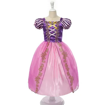 Dievčatá Rapunzel Zamotaný Šaty Detský Maškarný Kostým Princezná Kreslený Film Modelovanie Frock Batoľa Fialová Plesové Šaty, Doplnky Strany