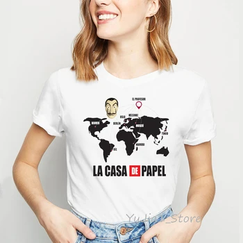 Ropa mujer 2019 zábavné tričká ženy La Casa De Abstraktných tričko camiseta mujer Peniaze Heist tee tričko femme letné topy t-shirt