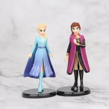 Disney Mrazené 2 Kráľovná Elsa Princezná Anna PVC Anime Útvaru Olaf Kristoff Model Nastaviť Plochu Dekorácie Darček pre Deti k Narodeninám